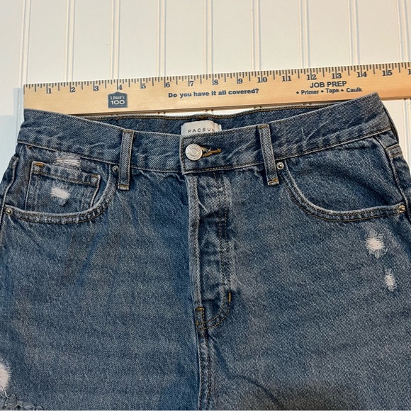 PacSun High Rise Relaxed Denim Shorts Size 27 Distressed Cutoff Jean Shorts - Picture 3 of 8